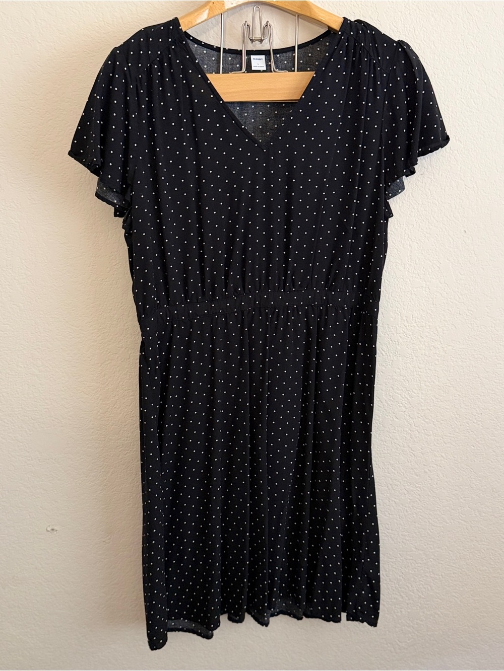 Old Navy Black Mini Dress with White Polka Dots